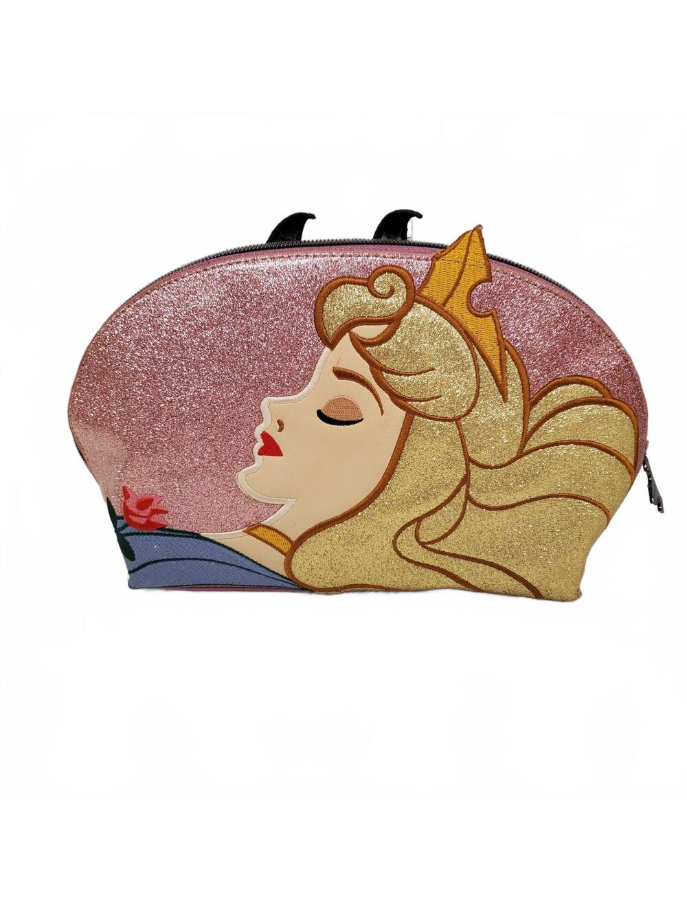 Disney Danielle Nicole Sleeping Beauty and Maleficent Glitter Cosmetic Bag Zip